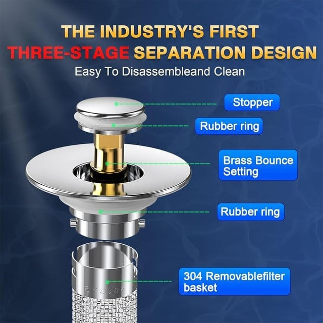 2-in-1 Pop-Up Sink Stopper & Drain Filter