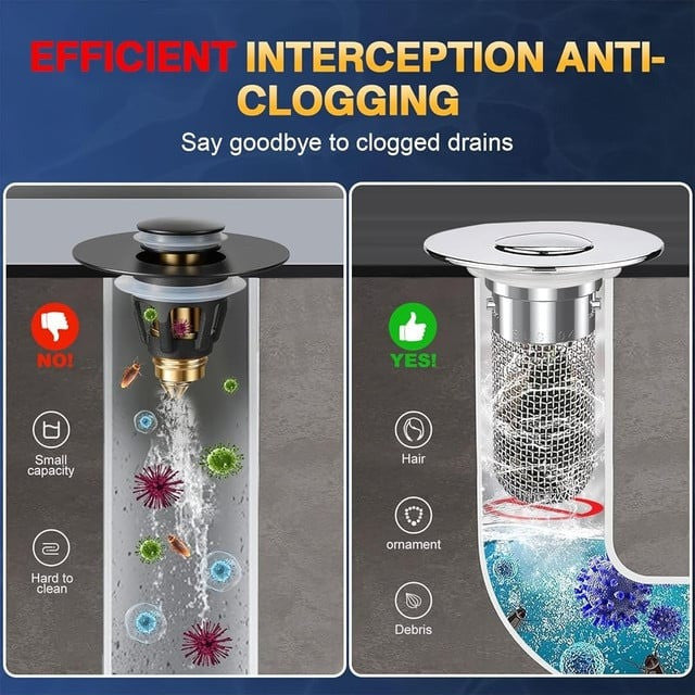 2-in-1 Pop-Up Sink Stopper & Drain Filter