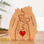 Wooden Bear Family Personalized Puzzles