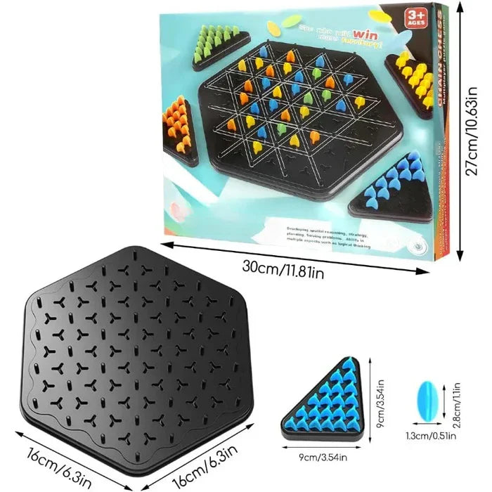 Triangle Chain Strategy Board Game ? Educational Puzzle Game for Kids & Family