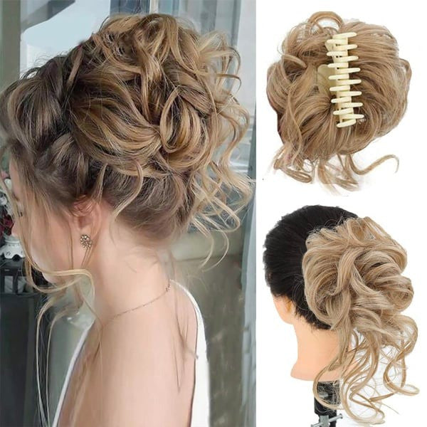 Curly Bun Hair Claw Clips