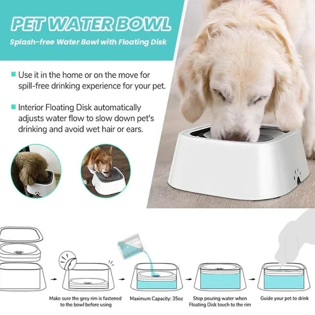 🐾Bowl Water Pet Spill Proof 🐶