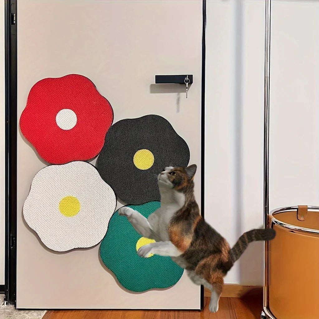 Wall-Mounted Floral Cat Scratcher