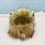 Pet Hairpiece - Humorous Lion Mane Headgear for Cats