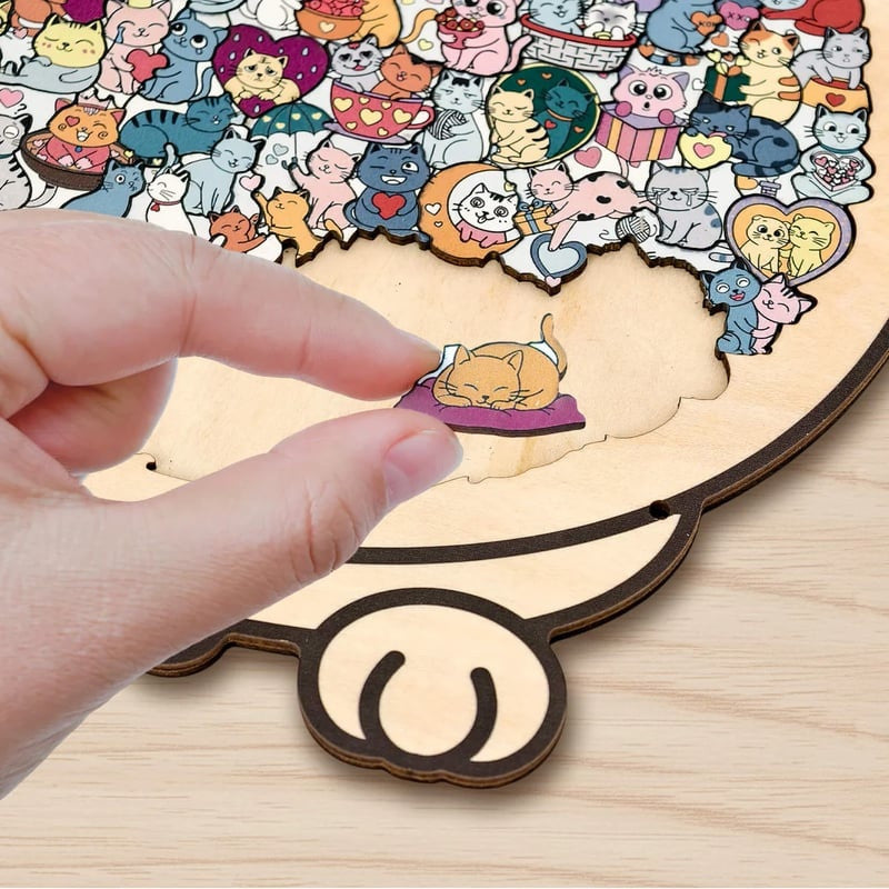 Personalized Wooden Cat Keepsake Puzzle