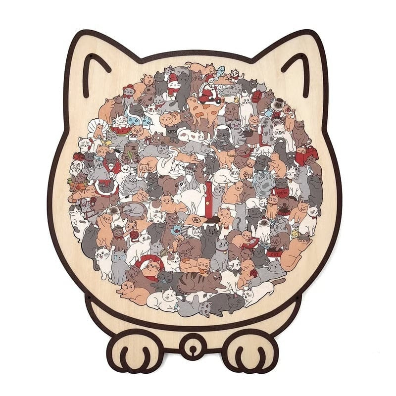 Personalized Wooden Cat Keepsake Puzzle