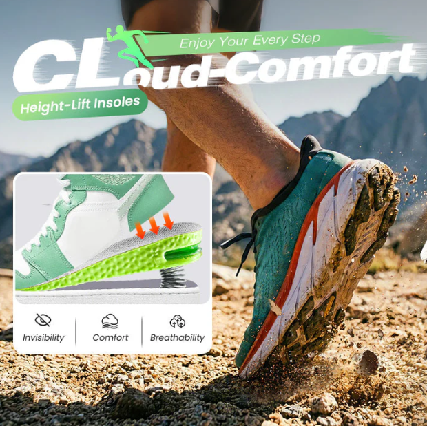 Comfortable Insoles with Air Cushion and Height-Increasing Effect
