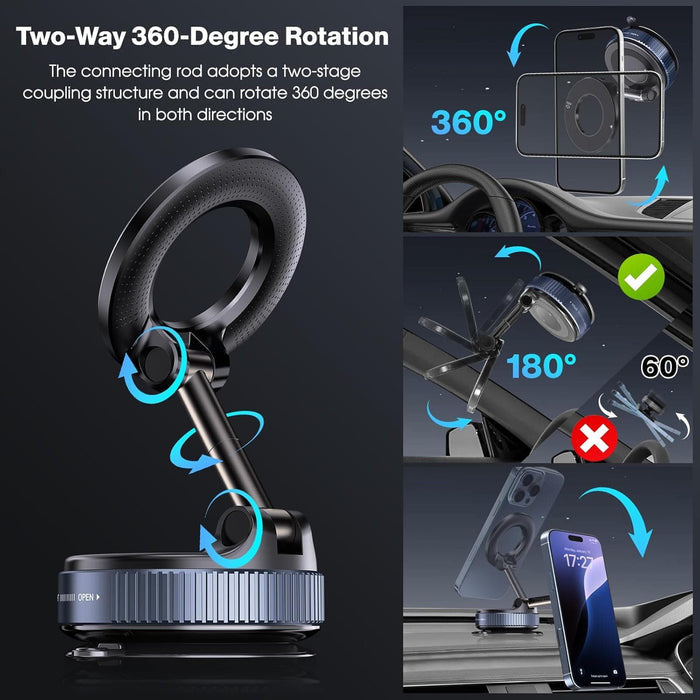 360° Adjustable Foldable Magnetic Car Phone Mount