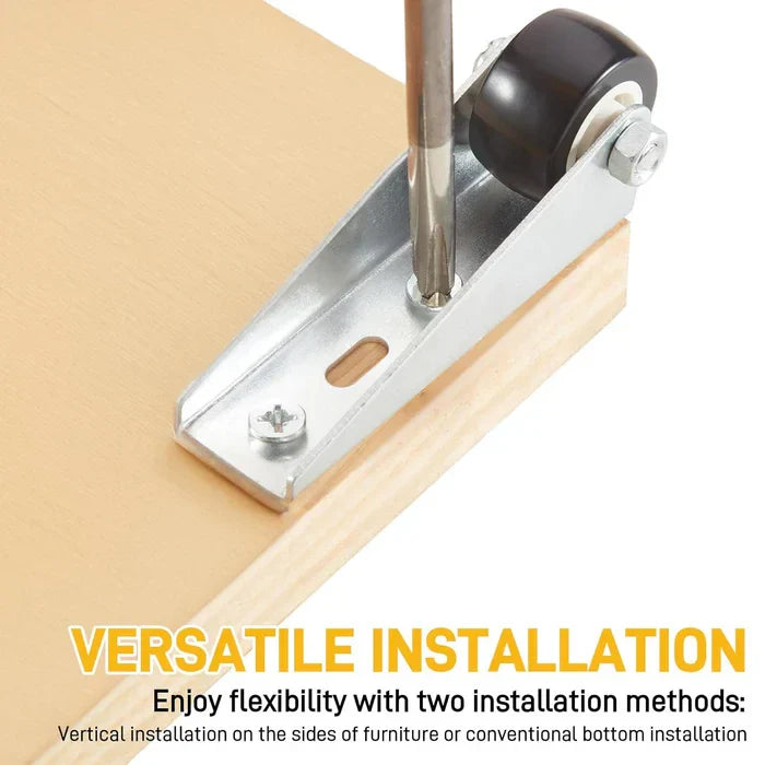 Low-Profile Side-Mount Caster Wheels for Furniture