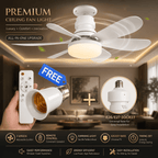 40W LED Ceiling Fan Light with Remote Control | E27 Socket + Free B22 Adapter