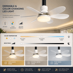 40W LED Ceiling Fan Light with Remote Control | E27 Socket + Free B22 Adapter
