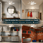 40W LED Ceiling Fan Light with Remote Control | E27 Socket + Free B22 Adapter
