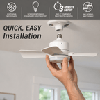 40W LED Ceiling Fan Light with Remote Control | E27 Socket + Free B22 Adapter